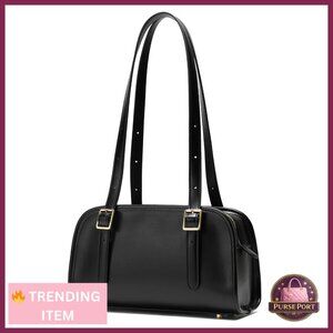 Leather Shoulder Bag with Adjustable Strap, Large Capacity Tote for Work Travel